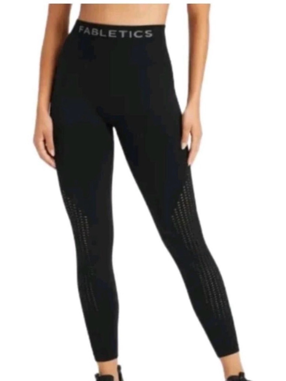 NWOT Fabletics Black Sync High Waist Seamless 7/8 Leggings Stretch Pants